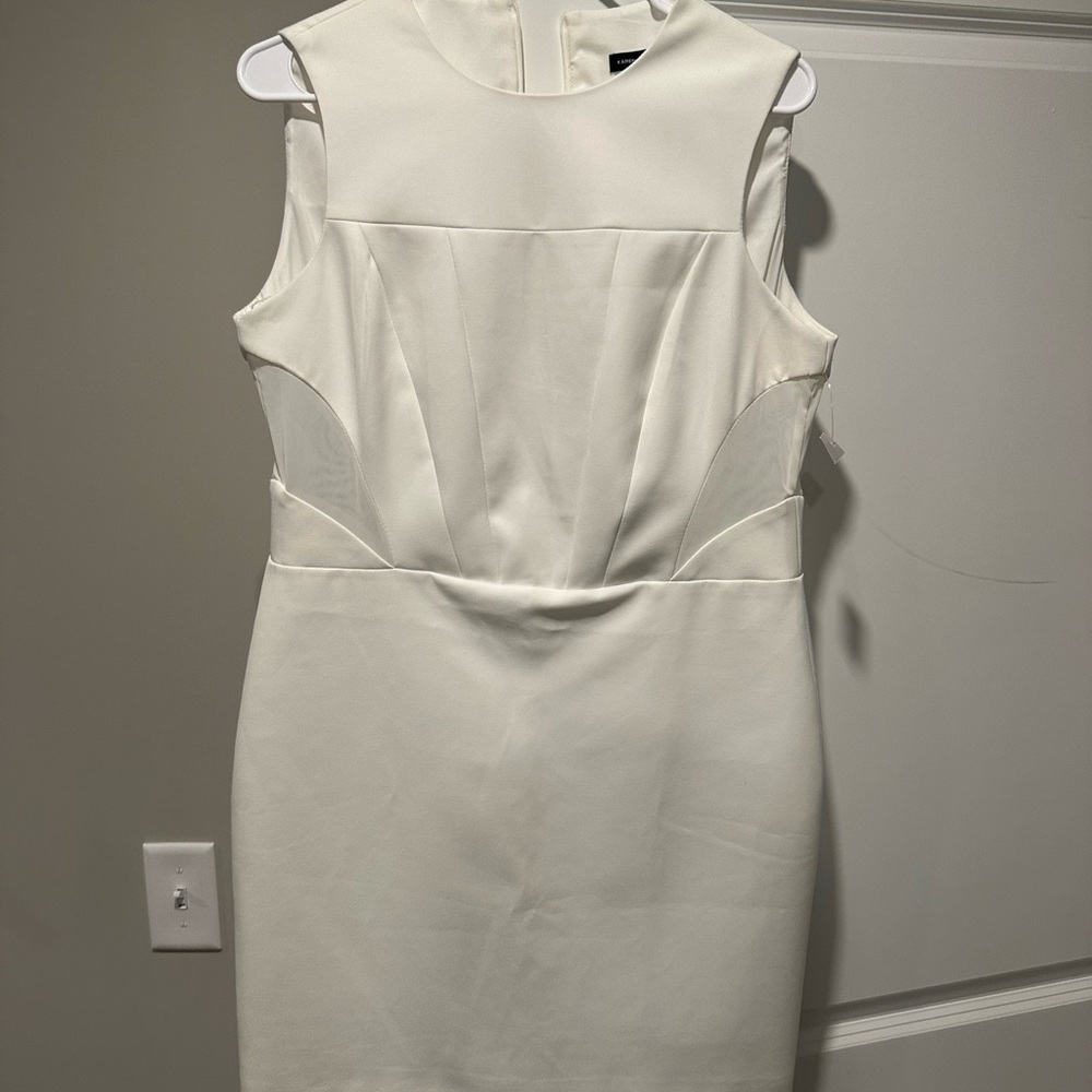 Karen Millen Ivory Sleeveless Mini Dress